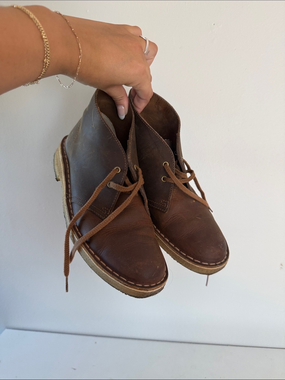 Clarks Women's Brown Lace-Up Desert Boots
